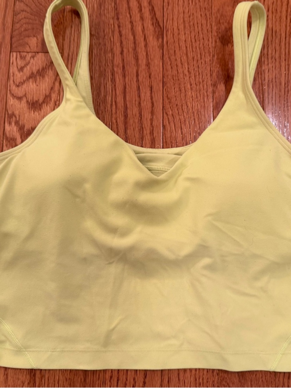 Lululemon Longline Tank Top Yellow Size 8 Built-In Bra